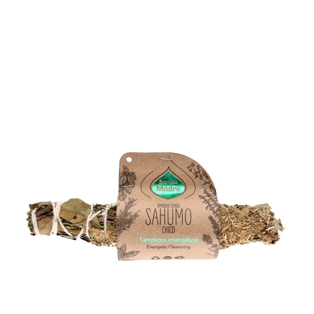 Defumador Sahumo Chico feito à mão com sálvia, cedro, eucalipto e jarilla para purificação e harmonia no lar.