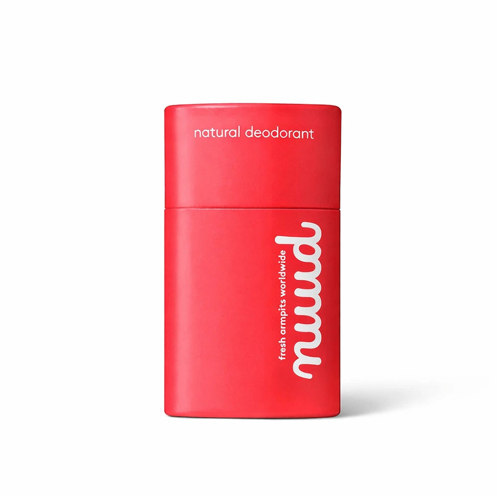 Desodorizante natural sem fragrância da nuud, ideal para pele sensível, proteção eficaz contra odores.