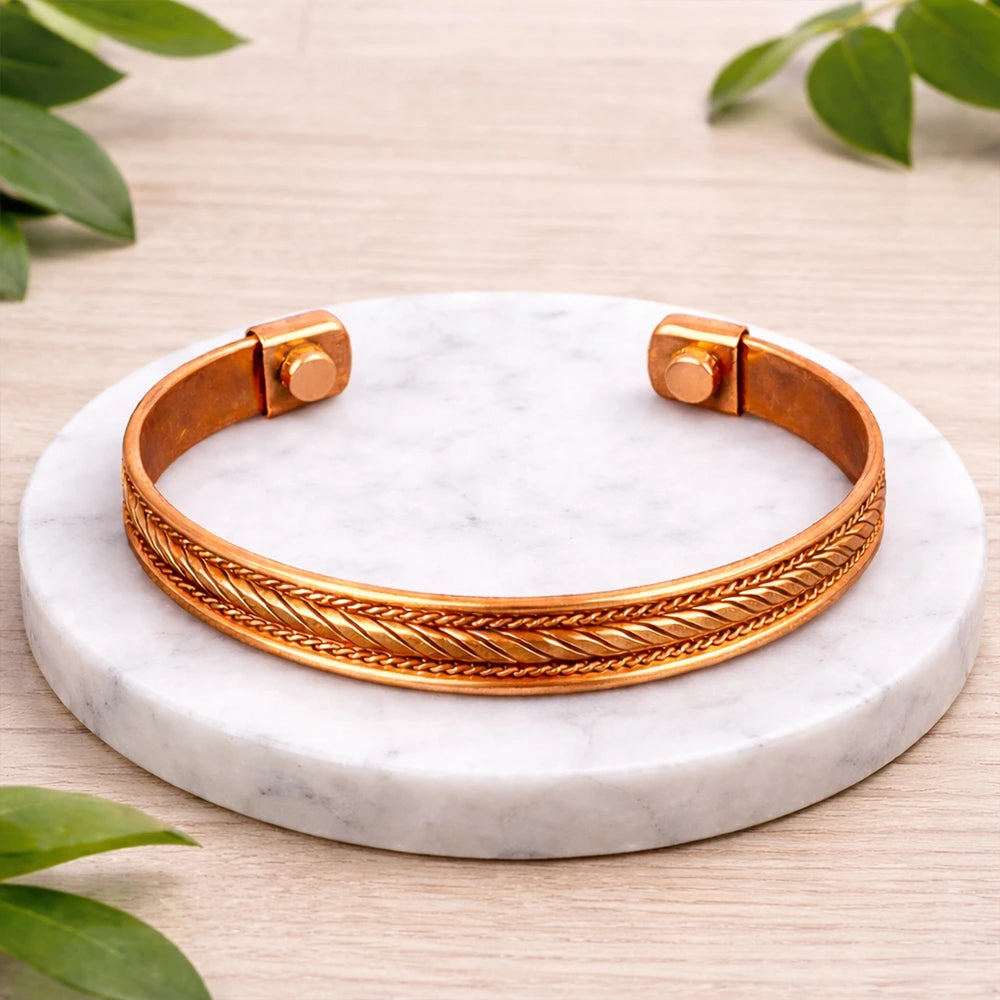 Pulseira de cobre com íman com propriedades terapêuticas naturais para conforto diário