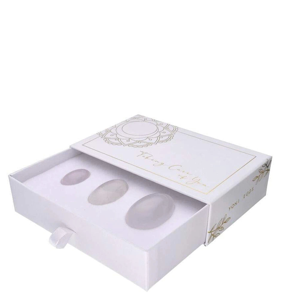 Pack de 3 Yoni Eggs en Quartz Blanc