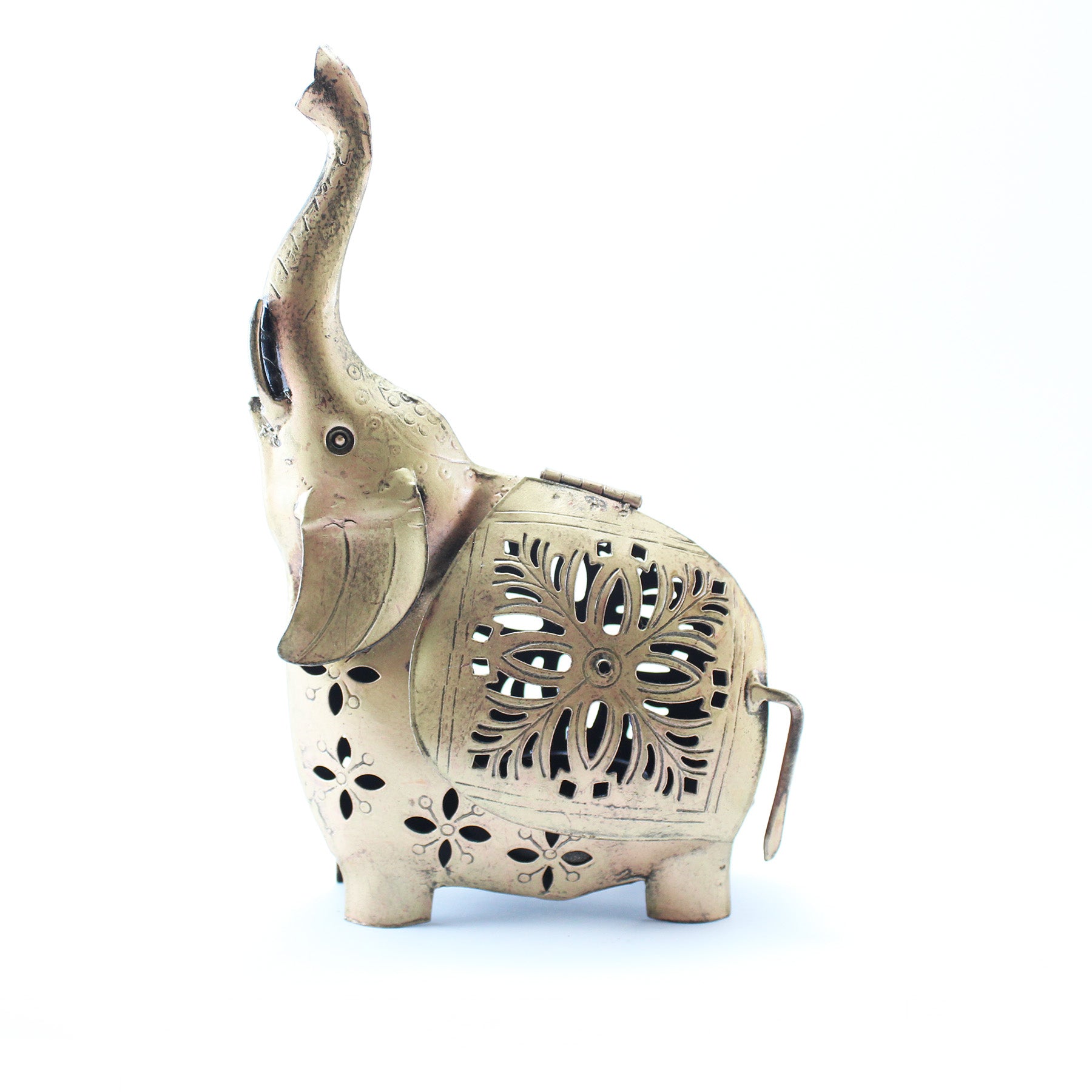 Handcrafted Wrought Iron Tea Light Holder Elephant