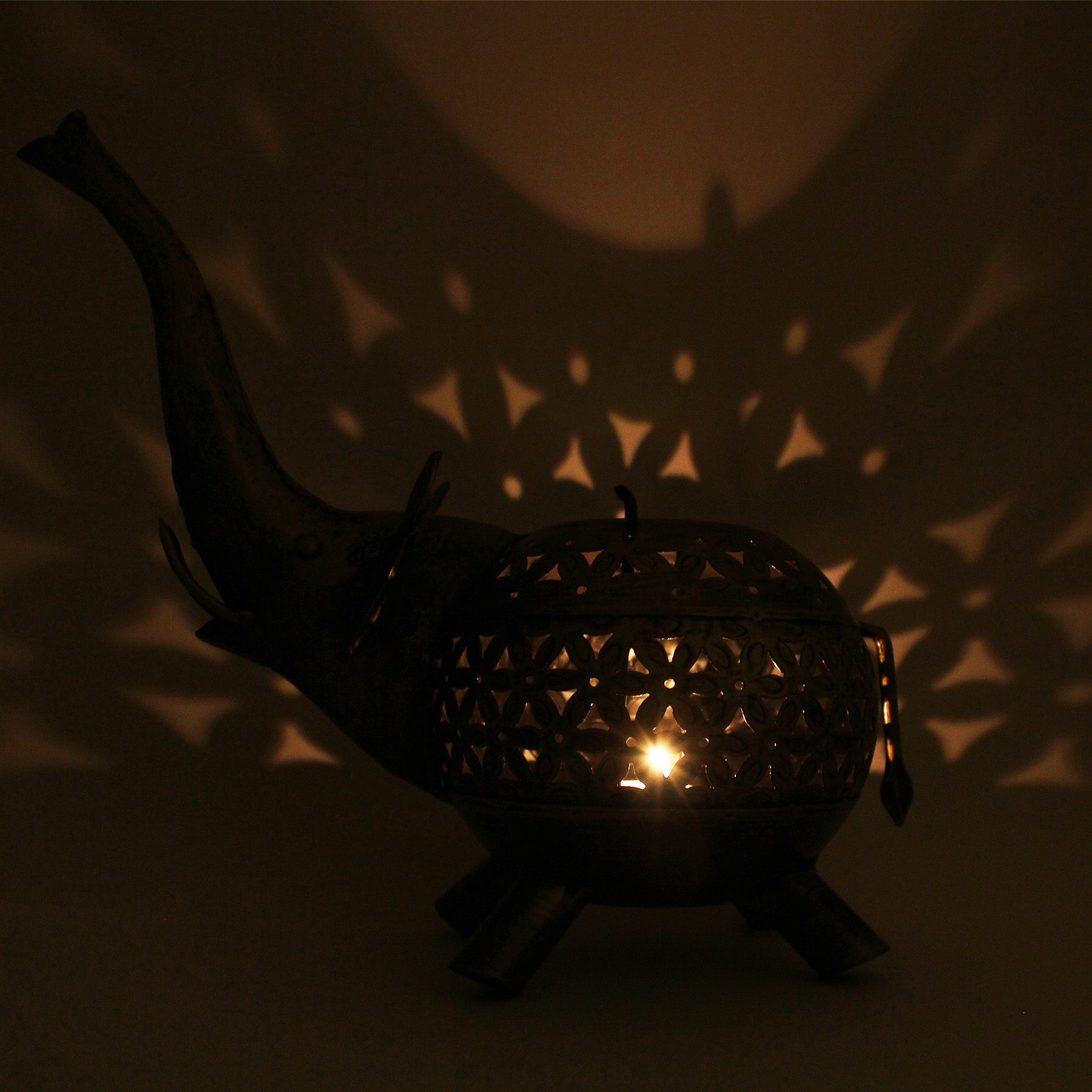 Handcrafted Wrought Iron Tea Light Holder Karii