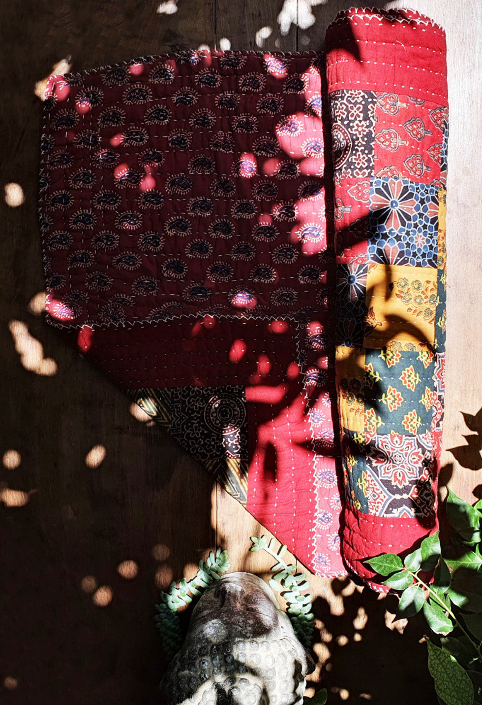 Tapis de Yoga Naturel Fait à la main Rose III